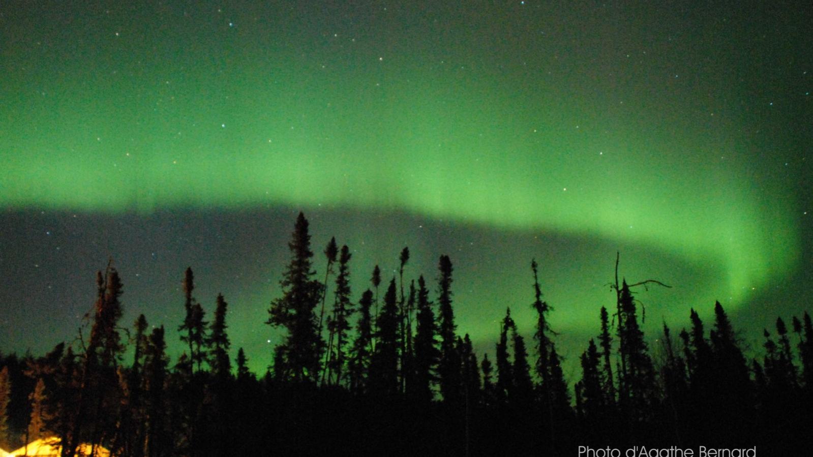 Karin Lake Exploration Camp with Northern Lights Above