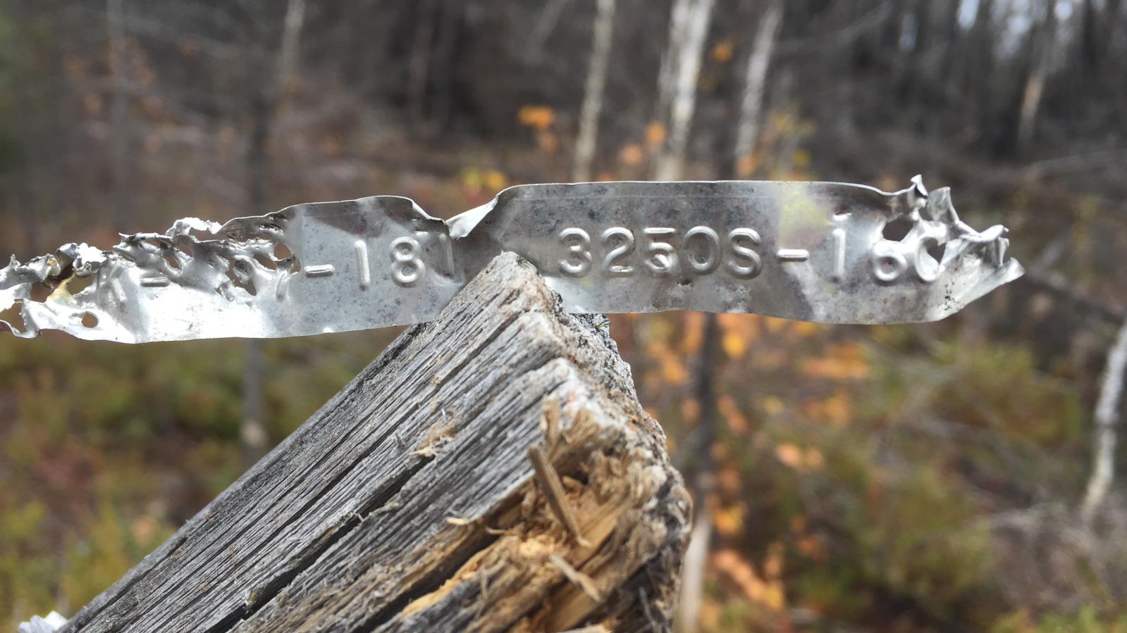 Knife Lake Drill Core Box Tag