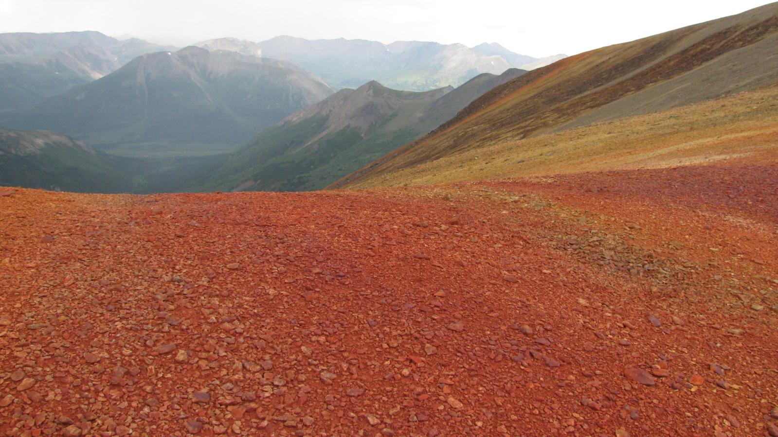 Gossanous Ridge (Trachyte Dome with mineralized volcanic breccia)